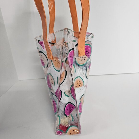 Gymboree Plastic Mini Tote Fruit Watermelon Print Clear Kidcore Twee School - Picture 4 of 9